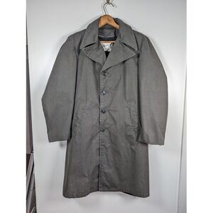 Vintage Campus Trench Coat Men Size 36 Small Zip Out Lining Waterproof Detective